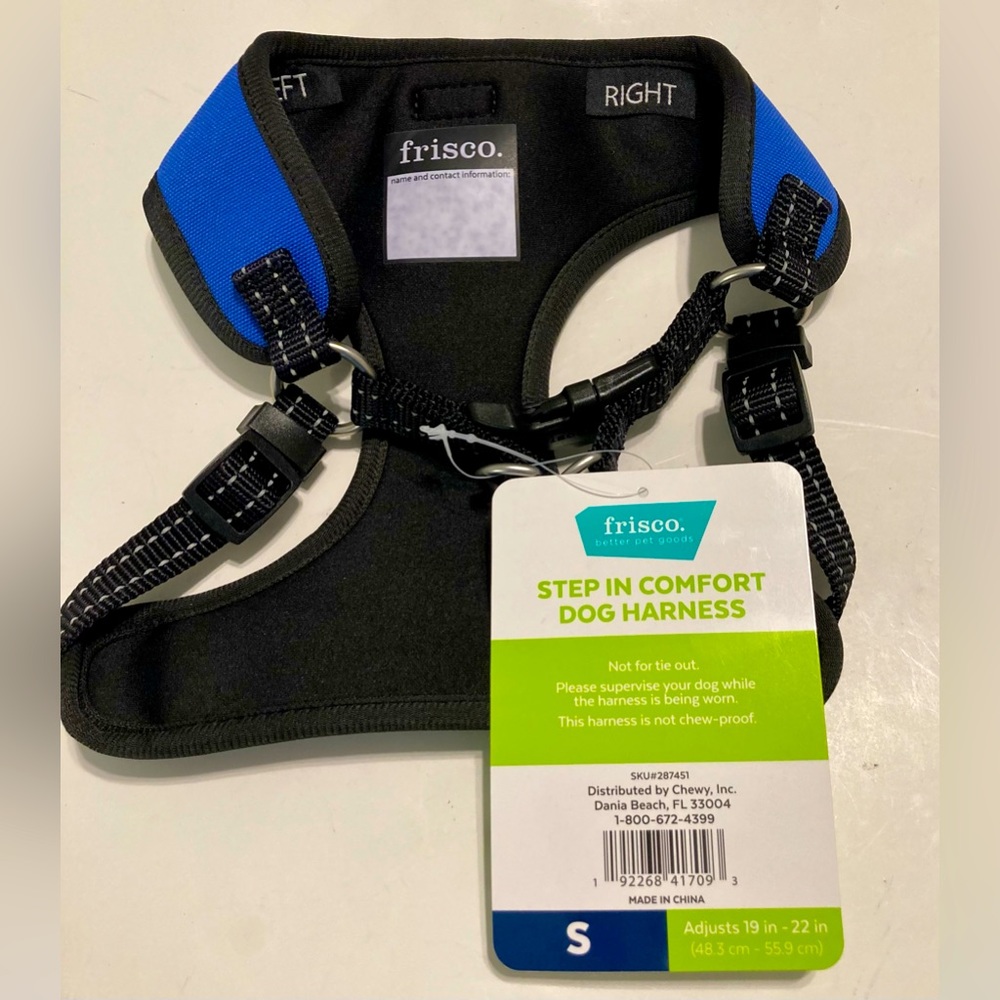 💥💥💥🌟🌟НР🌟🌟💥💥💥New Frisco Step in Comfort Dog Harness Blue - Black SZ-S
